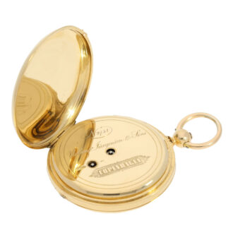 Danish gold hunting cased quarter repeating lever Circa 1870 Danish gold hunting cased quarter repeating lever Circa 1870