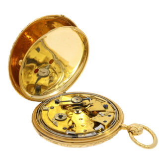 Swiss gold quarter repeating Lépine watch with date Circa 1830 Swiss gold quarter repeating Lépine watch with date Circa 1830