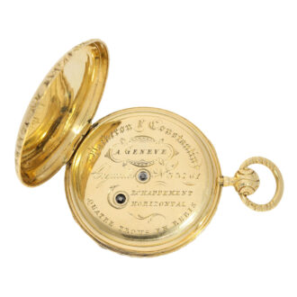 Swiss gold quarter repeating Lépine watch with date Circa 1830 Swiss gold quarter repeating Lépine watch with date Circa 1830