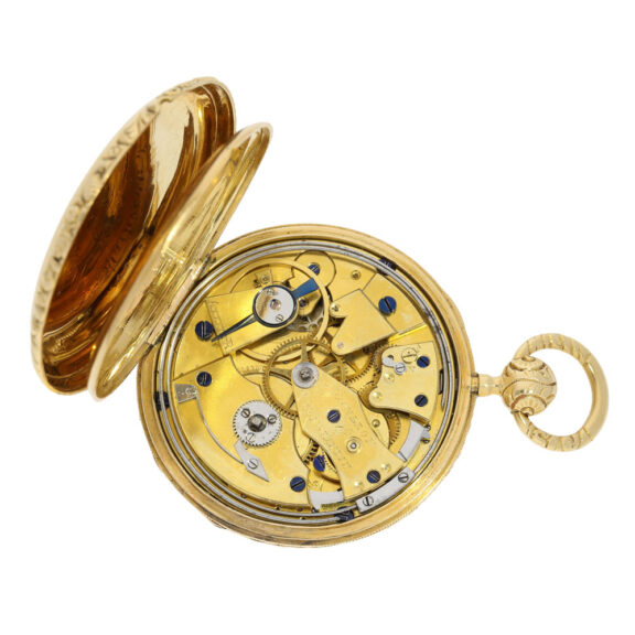 Swiss gold quarter repeating Lépine watch with date Circa 1830 Swiss gold quarter repeating Lépine watch with date Circa 1830