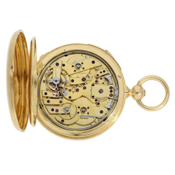 French gold repeating lever with Seconde Morte Circa 1840 French gold repeating lever with Seconde Morte Circa 1840