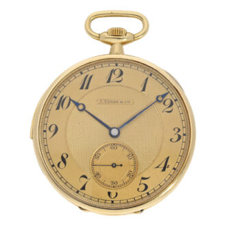 French gold open faced minute repeating lever watch Circa 1923