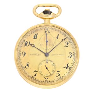 French gold deck chronometer with chronograph Circa 1920