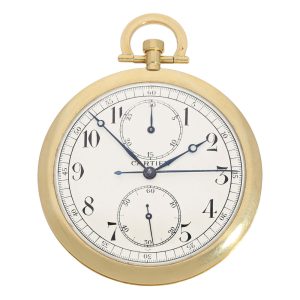 Swiss gold chronograph lever watch with counter Circa 1925