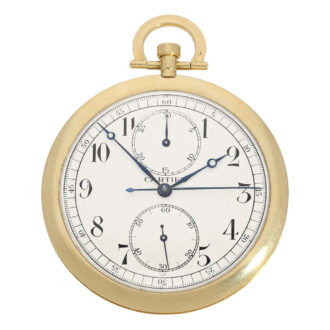 Swiss gold chronograph lever watch with counter Circa 1925