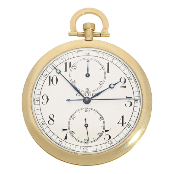 Swiss gold chronograph lever watch with counter Circa 1925