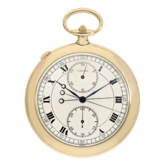 Swiss gold split-seconds lever chronograph with counter Circa 1925