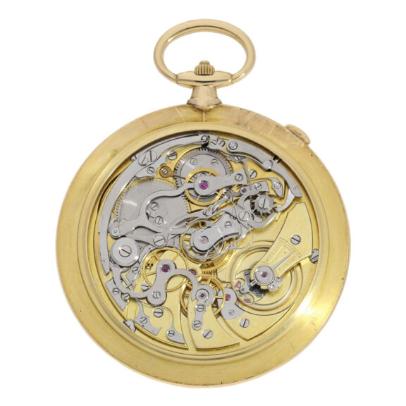 Swiss gold split-seconds lever chronograph with counter Circa 1925 Swiss gold split-seconds lever chronograph with counter Circa 1925