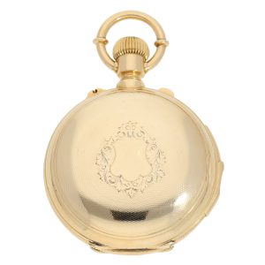 Swiss gold repeating lever watch with Seconde Morte Circa 1875