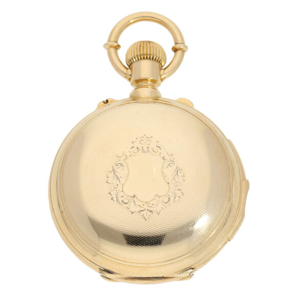 Swiss gold repeating lever watch with Seconde Morte Circa 1875 Swiss gold repeating lever watch with Seconde Morte Circa 1875