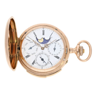 Very early Swiss hunting cased complicated watch Circa 1870 Very early Swiss hunting cased complicated watch Circa 1870