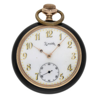 Rare Swiss onyx open faced lever pocket watch Circa 1920