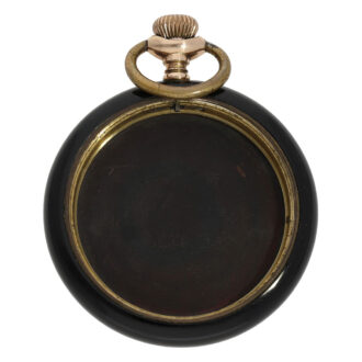 Rare Swiss onyx open faced lever pocket watch Circa 1920