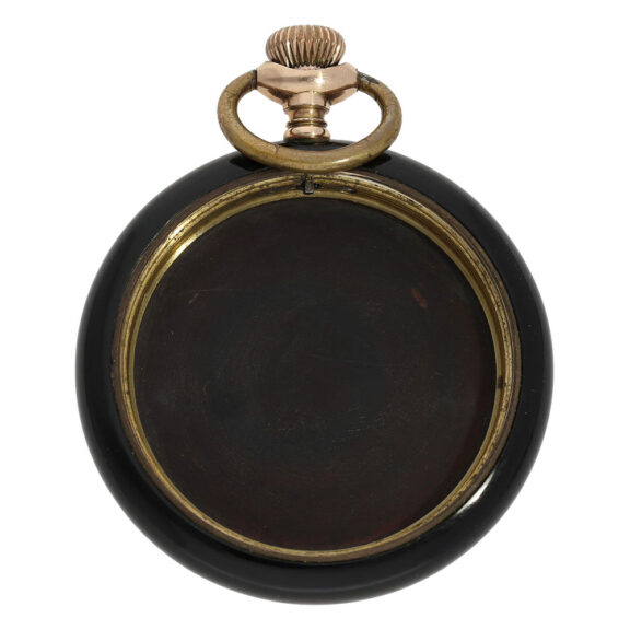 Rare Swiss onyx open faced lever pocket watch Circa 1920 Rare Swiss onyx open faced lever pocket watch Circa 1920
