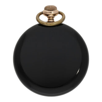 Rare Swiss onyx open faced lever pocket watch Circa 1920