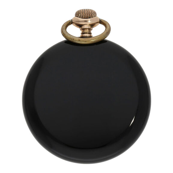 Rare Swiss onyx open faced lever pocket watch Circa 1920 Rare Swiss onyx open faced lever pocket watch Circa 1920
