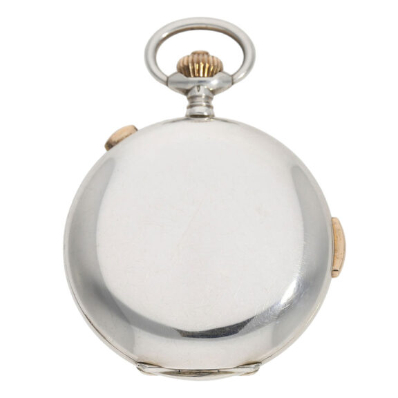 Swiss silver hunting cased repeating lever chronograph Circa 1900 Swiss silver hunting cased repeating lever chronograph Circa 1900
