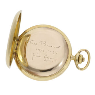 Swiss 18K gold open faced lever chronograph Circa 1925