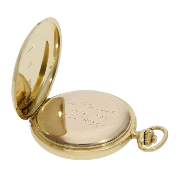 Swiss 18K gold open faced lever chronograph Circa 1925 Swiss 18K gold open faced lever chronograph Circa 1925