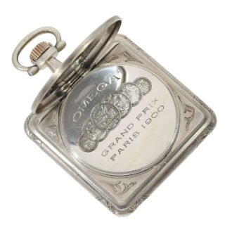 Swiss silver square Art Nouveau lever pocket watch Circa 1900