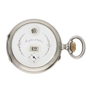 Swiss silver jumping hour and minute lever watch Circa 1900
