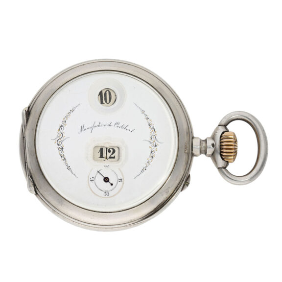 Swiss silver jumping hour and minute lever watch Circa 1900