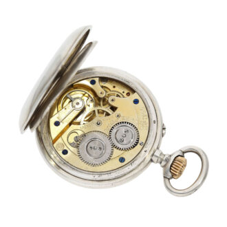 Swiss silver jumping hour and minute lever watch Circa 1900