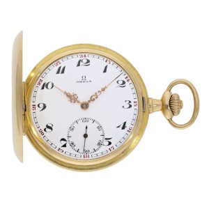 Swiss 18K gold hunting cased lever pocket watch Circa 1912