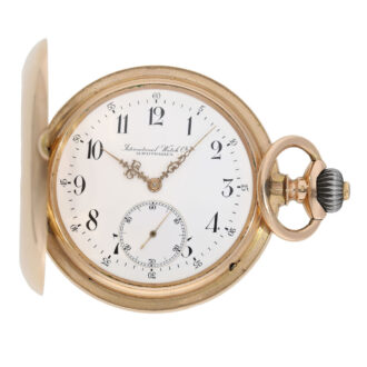 Early Swiss 14K rose gold hunting cased lever watch Circa 1895