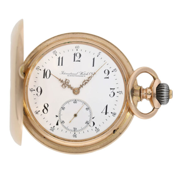 Early Swiss 14K rose gold hunting cased lever watch Circa 1895