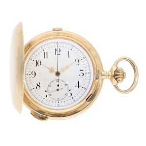 Swiss gold quarter repeating lever chronograph Circa 1910