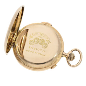 Swiss rose gold quarter repeating lever chronograph Circa 1900 Swiss rose gold quarter repeating lever chronograph Circa 1900