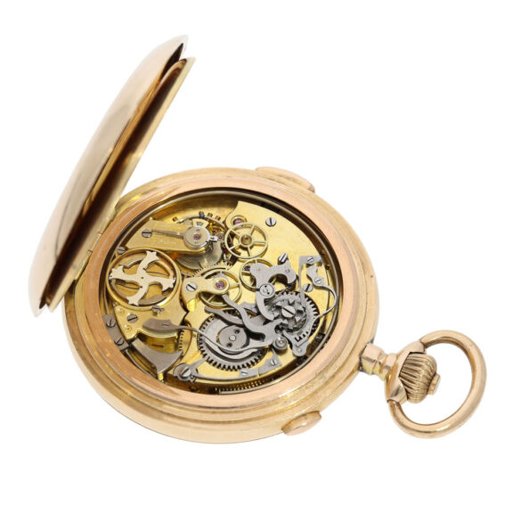 Swiss rose gold quarter repeating lever chronograph Circa 1900 Swiss rose gold quarter repeating lever chronograph Circa 1900
