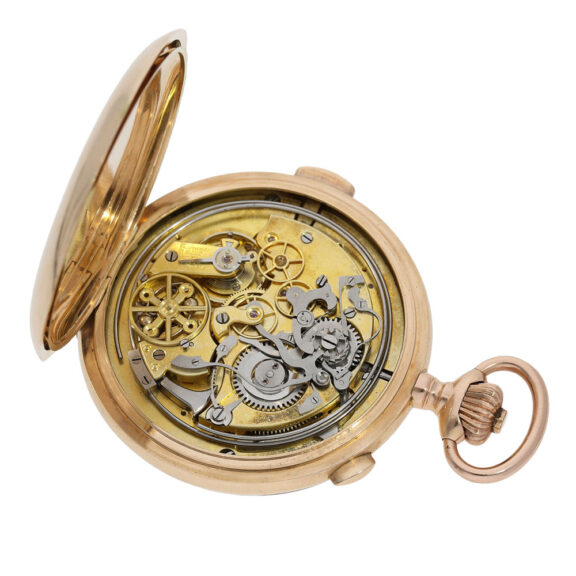 Swiss rose gold minute repeating lever chronograph Circa 1900 Swiss rose gold minute repeating lever chronograph Circa 1900