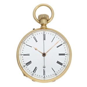 Early Swiss 18K gold seconde morte precision watch Circa 1860