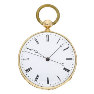 Italian 18K gold seconde morte cylinder watch Circa 1860