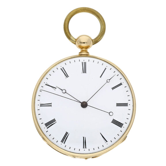 Italian 18K gold seconde morte cylinder watch Circa 1860 Italian 18K gold seconde morte cylinder watch Circa 1860