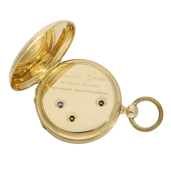 Italian 18K gold seconde morte cylinder watch Circa 1860 Italian 18K gold seconde morte cylinder watch Circa 1860