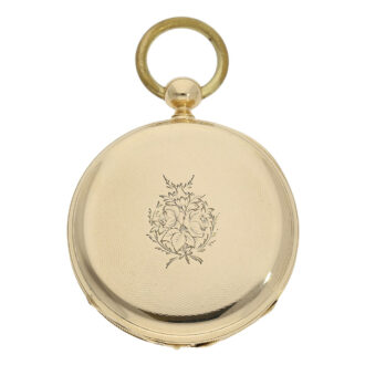 Italian 18K gold seconde morte cylinder watch Circa 1860