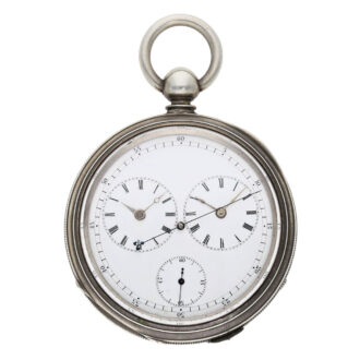 Swiss silver dual time zone centre seconds lever Circa 1860