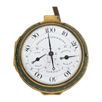 Very early and rare English gilt and leather pedometer Circa 1780