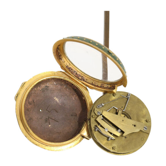 Very early and rare English gilt and leather pedometer Circa 1780 Very early and rare English gilt and leather pedometer Circa 1780