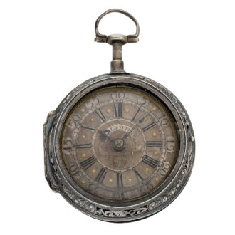 German silver pair cased repoussé verge watch Circa 1735 German silver pair cased repoussé verge watch Circa 1735