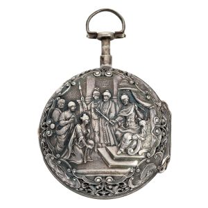 German silver pair cased repoussé verge watch Circa 1735