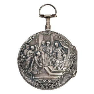 German silver pair cased repoussé verge watch Circa 1735 German silver pair cased repoussé verge watch Circa 1735