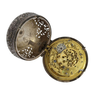 German silver pair cased repoussé verge watch Circa 1735 German silver pair cased repoussé verge watch Circa 1735