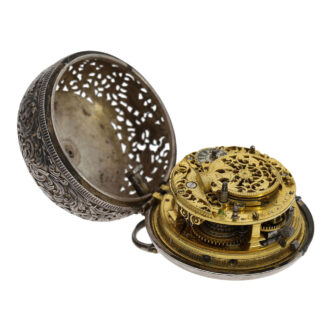 German silver pair cased repoussé verge watch Circa 1735 German silver pair cased repoussé verge watch Circa 1735