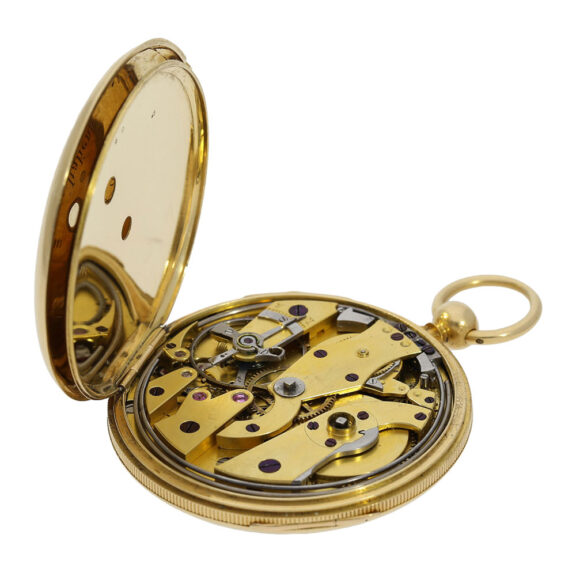 French gold open faced quarter repeating Lépine watch Circa 1840 French gold open faced quarter repeating Lépine watch Circa 1840