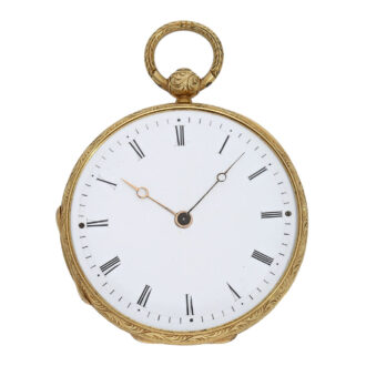 BC0631 - 1 French gold, enamel and diamond-set Lépine pendant watch Circa 1840
