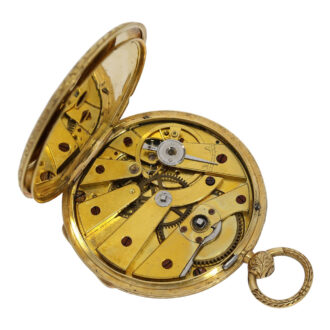 French gold, enamel and diamond-set Lépine pendant watch Circa 1840 French gold, enamel and diamond-set Lépine pendant watch Circa 1840